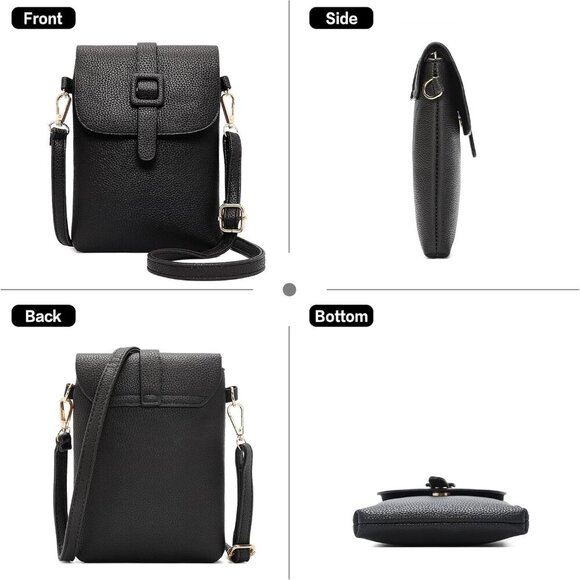 Elegant Vegan Leather Crossbody Phone Bag - Lightweight & Secure Zipper Closure - Picture 5 of 6